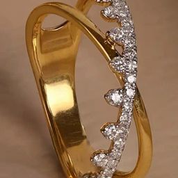 Mia by Tanishq Regal Shine Gold & Diamond Finger Ring for Women-image-9