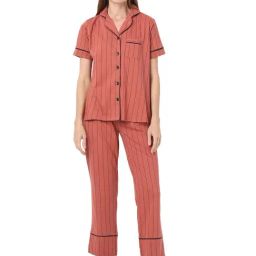 Smarty Pants Salmon Pink Cotton Regular Fit Striped Pyjama Set-picture-44