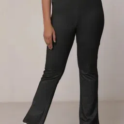elleven from aurelia ELLEVEN Black Plain Pants-picture-22