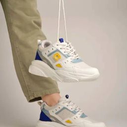 Shoetopia Kids White & Blue Casual Sneakers-image-43