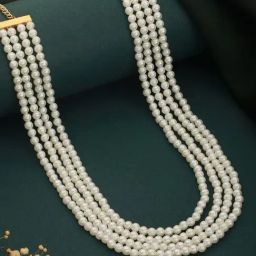Priyaasi Gold-Plated Pearls Beaded Layered Necklace-9