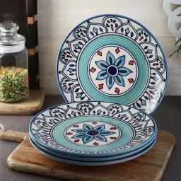 VarEesha The Royal Crown Blue Ceramic Dinner Plates - Set of 4-15