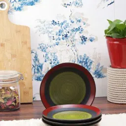 VarEesha Hunar Bottle Green Ceramic Quarter Plates - Set of 4-image-92