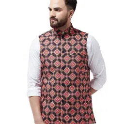 Sojanya Black Printed Nehru Jacket-image-46