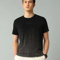 Arrow New York Black Regular Fit Printed T-Shirt-picture-5