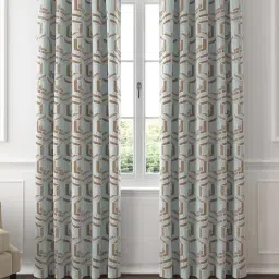 GM Green & Brown Polyester Curtain - Set of 2-26