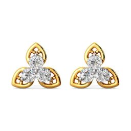 Joyalukkas 18k Yellow Gold & Diamond Stud Earrings for Girls-picture-13