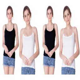 Dollar Missy Black & White Cotton Camisole (Pack of 4)-image-99