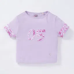 Ed-a-Mamma Kids Purple Cotton Patch Work T-Shirt-image-22
