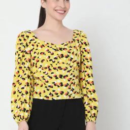 Vero Moda Yellow Printed Top-image-91