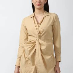 Forever 21 Beige Cotton A Line Dress-image-33