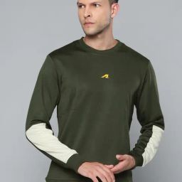 ALCIS Green Slim Fit Printed Sweatshirt-picture-23