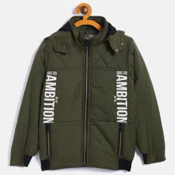 Duke Kids Olive Graphic Print Full Sleeves Jacket-image-14