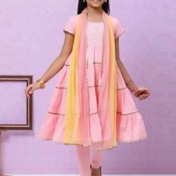 Biba Kids Onion Pink Flared Fit Kurta Set-image-62