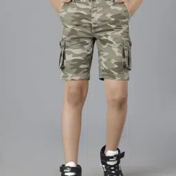 Under Fourteen Only Kids Green Camouflage Shorts-image-46