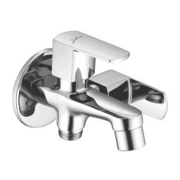 Jabra 2 in 1 Bib Cock Qbix Series Brass Chrome Finish Wall Mount Silver-44