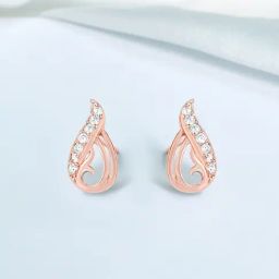 Zavya 925 Silver Rare Beauty Rose Gold Plated Stud Earrings for Women-image-34