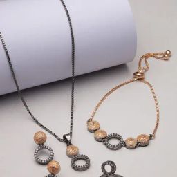 Zeneme Rose Gold Plated Jewellery Set-image-49