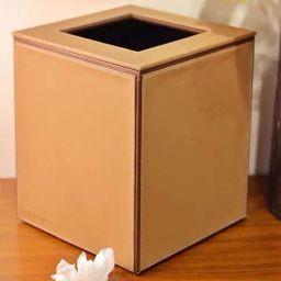 Casagold Tan Wood Dustbin with Lid-18