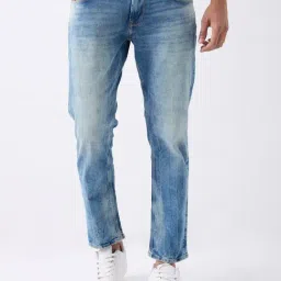Spykar Blue Cotton Regular Fit Jeans-image-52