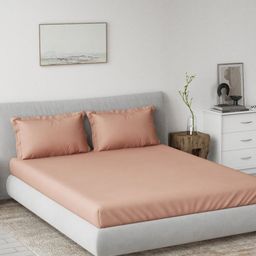 DDecor Brown 180 TC Pure Cotton Super King Bedsheet - 2.74 M x 2.74 M-picture-2