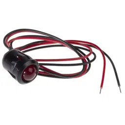 RS PRO Red Panel Mount Indicator 2V DC, Mounting Hole Size 14 mm, Termination Type Lead Wires, Model No 208970-12