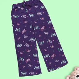 Kiddopanti Girls Purple Cotton Regular Fit Printed Pajamas-image-75