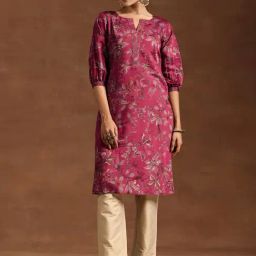 Libas Pink Floral Kurta-image-9