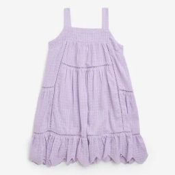 HOP Kids by Westside Lilac Embroidered Cotton A-Line Dress-image-74