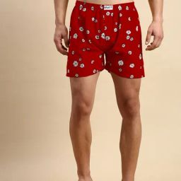 Showoff Red Cotton Slim Fit Printed Boxers-picture-37