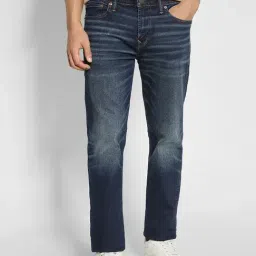 American Eagle Navy Cotton Regular Fit Jeans-picture-47