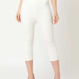 Globus White Slim Fit High Rise Capris-image-14