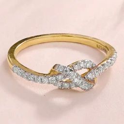 Mia by Tanishq Sparkling Knot Gold & Diamond Finger Ring for Women-image-57