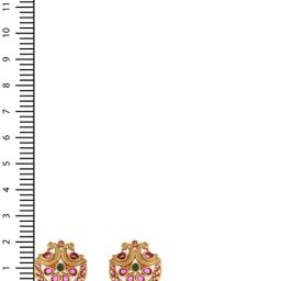 Aatmana 24CT Gold-Plated Ruby Stone AD Studded Peacock Shaped Temple Stud Earrings image 4