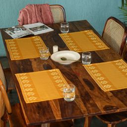Abolee Homes Set Of 4 Yellow Cotton Table Placemats-image-27