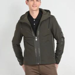 U.S. Polo Assn. Denim Co. Olive Regular Fit Hooded Jacket-image-68