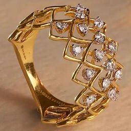 Mia by Tanishq Zigzag Shine Gold & Diamond Finger Ring for Women-image-54