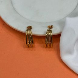 Niska Gold-Plated Contemporary Stainless Steel Hoop Earrings-image-59