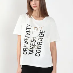 Vero Moda Women Typography Printed T-shirt-image-60