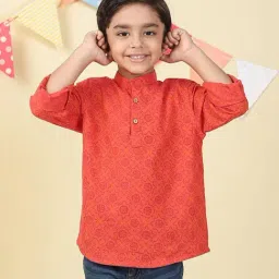 Fabindia Coral Cotton Hand Block Printed Short Kurta-picture-37