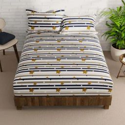 Bianca Envogue Multicolor Fabric 152 TC 120 GSM Double Size Bedsheet With 2 Pillow Covers-image-49