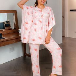 ELEVENS HEAVEN Women Tropical Printed Night Suit-image-43