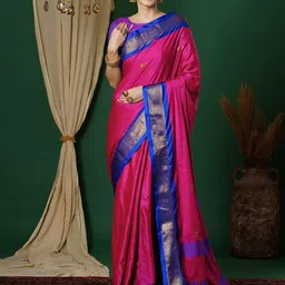 DIVASTRI Woven Design Zari Pure Silk Mysore Silk Saree-image-71