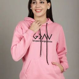 Gracit Pink Printed Hoodie-image-16