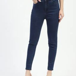 MADAME Dark Blue Cotton Slim Fit Mid Rise Jeans-picture-21
