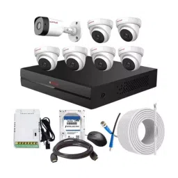 CP PLUS CCTV Combo Kit 2.4 MP Full HD Audio Indoor & Outdoor with 8 Channel DVR 1 Bullet, 6 Dome Camera, 8 Channel SMPS, 70 m Cable 2 TB HDD & Connectors-image-93