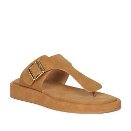 ViviBlu Women's Tan T-Strap Sandals-picture-20