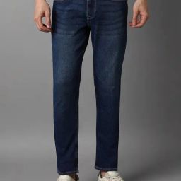 Louis Philippe Navy Cotton Regular Fit Jeans-image-31