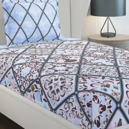 Monte Carlo Solstic Multicolor Cotton Printed 144 TC Single Bedsheet with 1 x Pillow Cover-picture-8