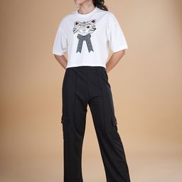 NEYSA Cat Printed Round Neck T-Shirt With Trousers-picture-46